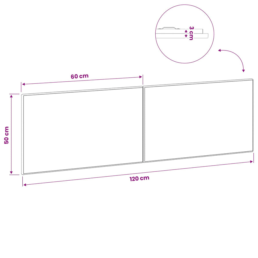 Wandgemonteerd Hoofdeinde BREDA Oud hout Bewerkt hout