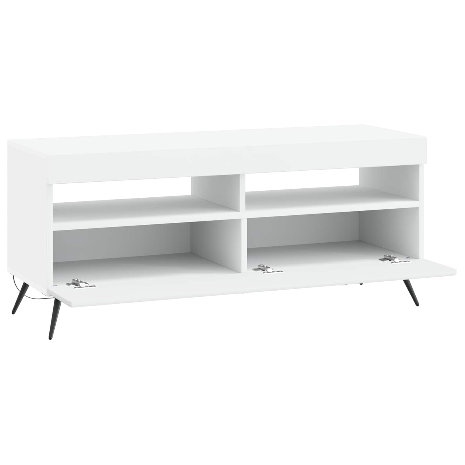 LED tv-meubel Wit Bewerkt hout
