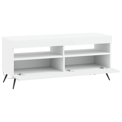 LED tv-meubel Wit Bewerkt hout