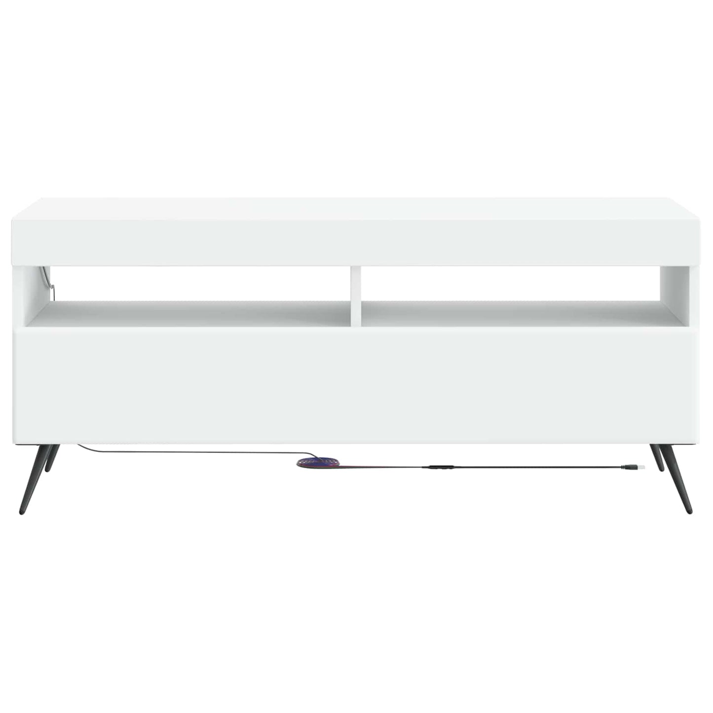 LED tv-meubel Wit Bewerkt hout