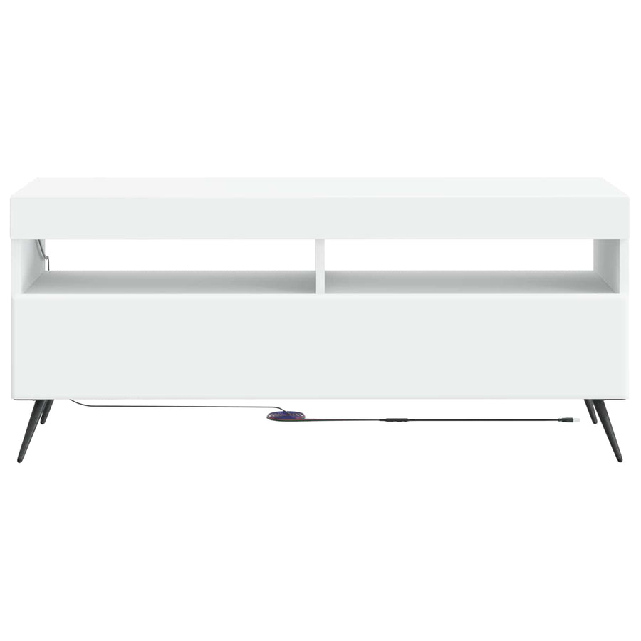 LED tv-meubel Wit Bewerkt hout