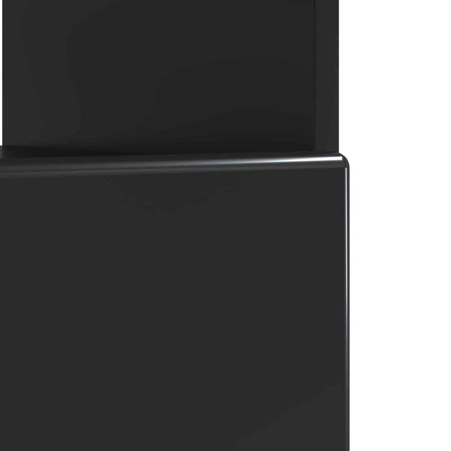 LED tv-meubel Zwart Bewerkt hout