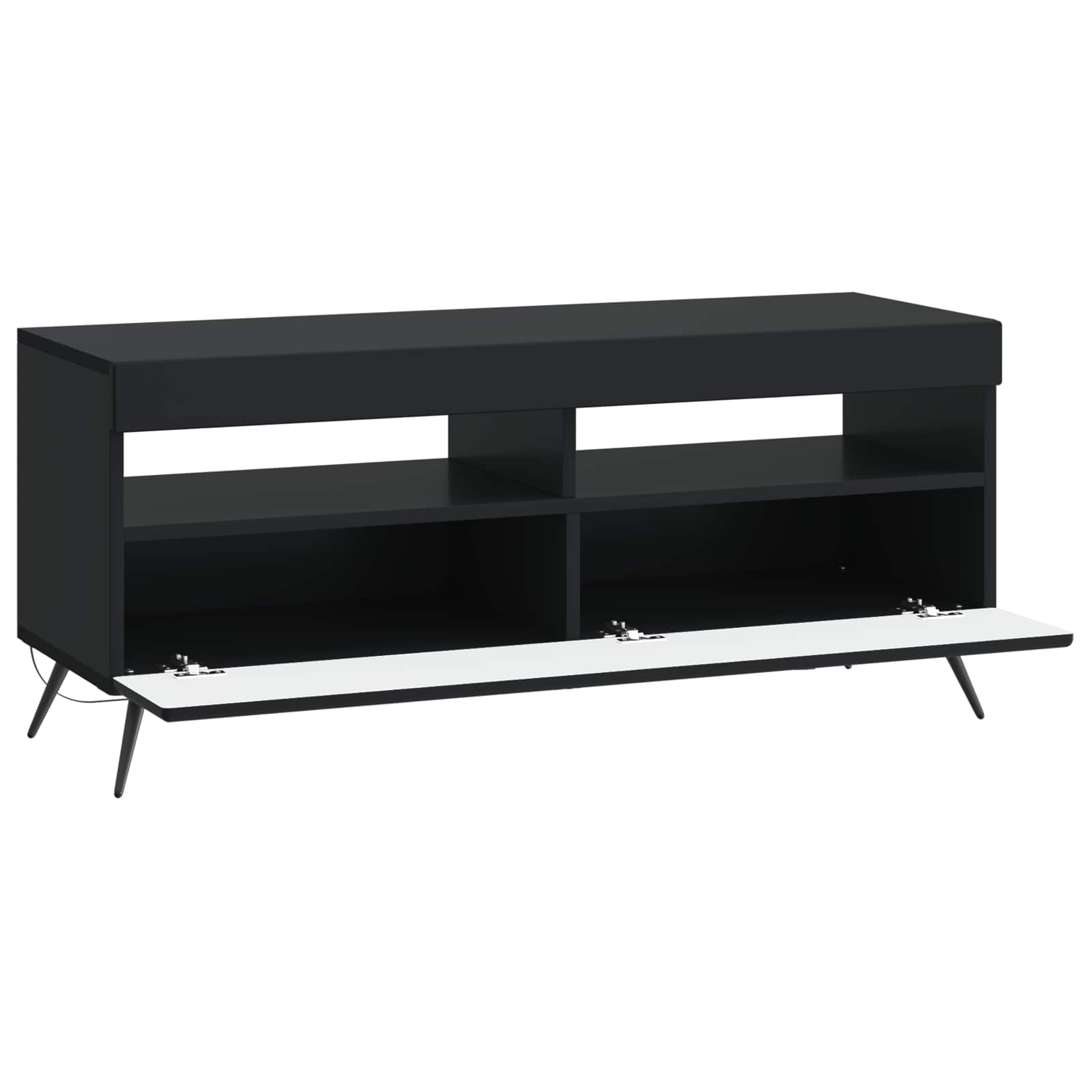 LED tv-meubel Zwart Bewerkt hout
