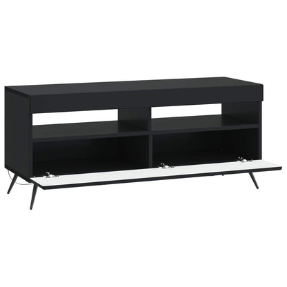 LED tv-meubel Zwart Bewerkt hout