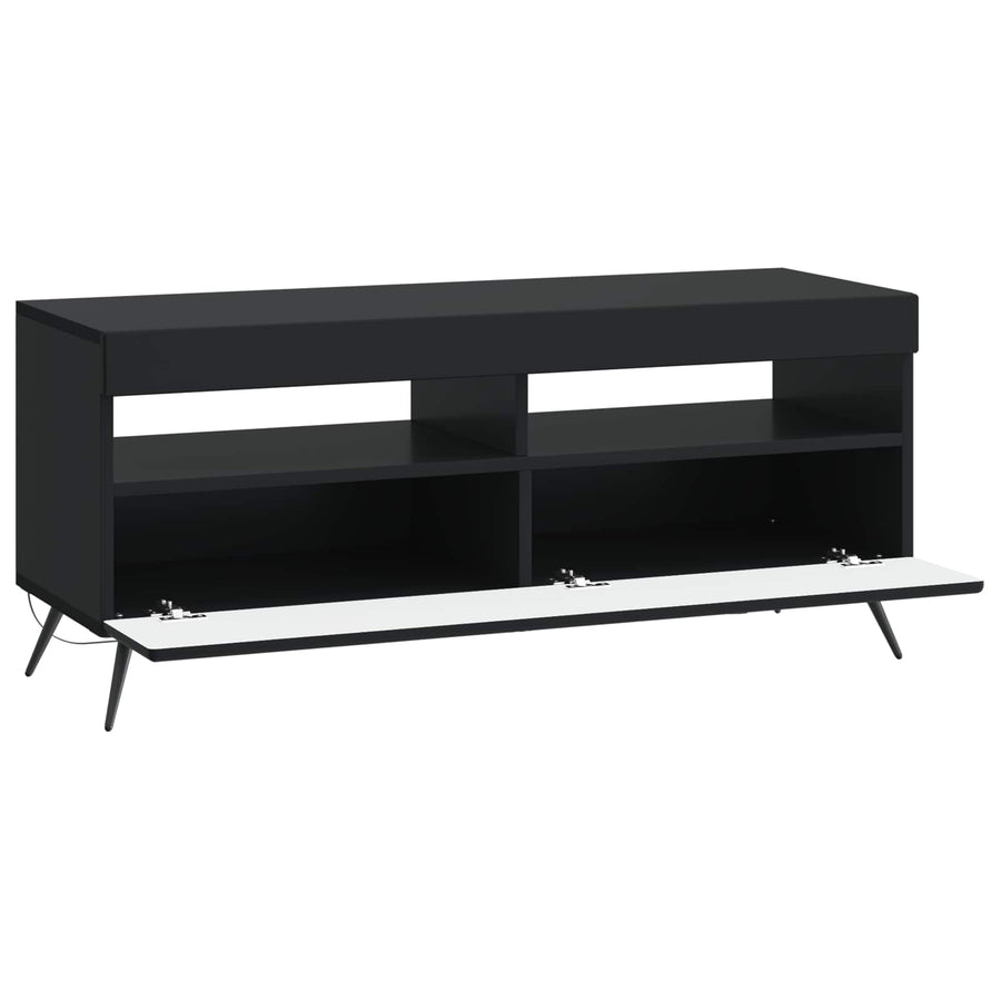 LED tv-meubel Zwart Bewerkt hout