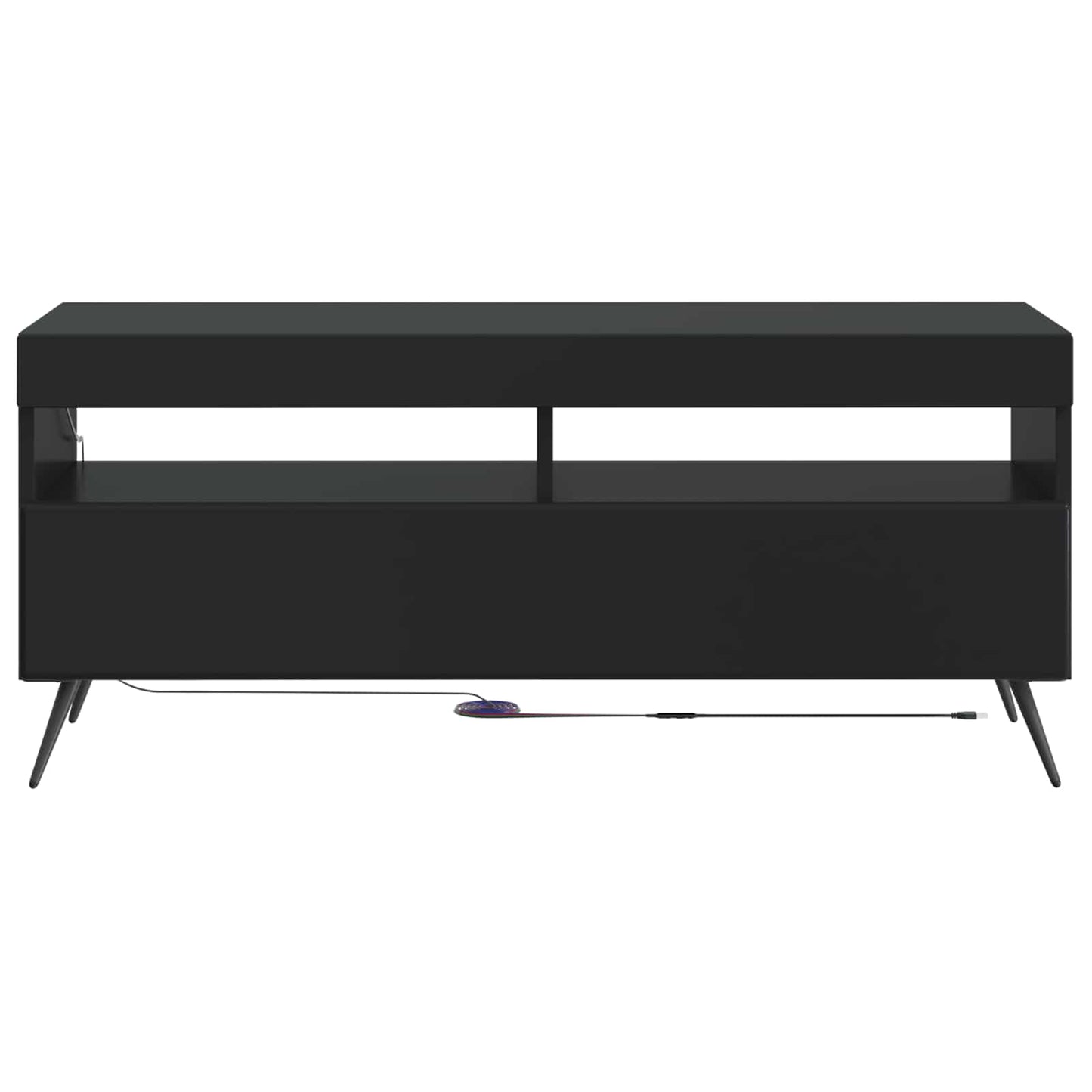LED tv-meubel Zwart Bewerkt hout