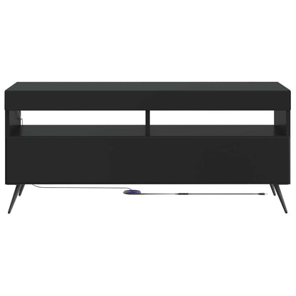 LED tv-meubel Zwart Bewerkt hout
