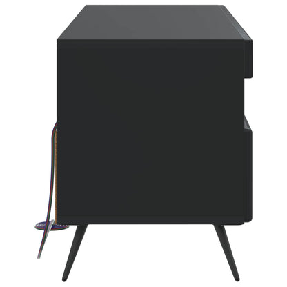 LED tv-meubel Zwart Bewerkt hout