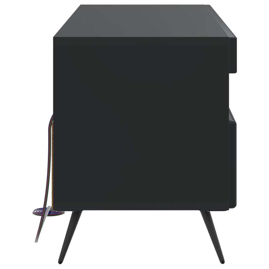 LED tv-meubel Zwart Bewerkt hout