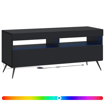 LED tv-meubel Zwart Bewerkt hout