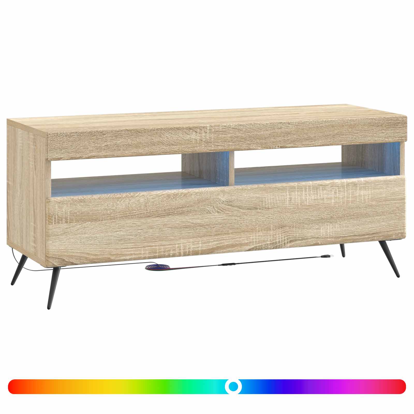 LED tv-meubel Sonoma Eiken Bewerkt hout