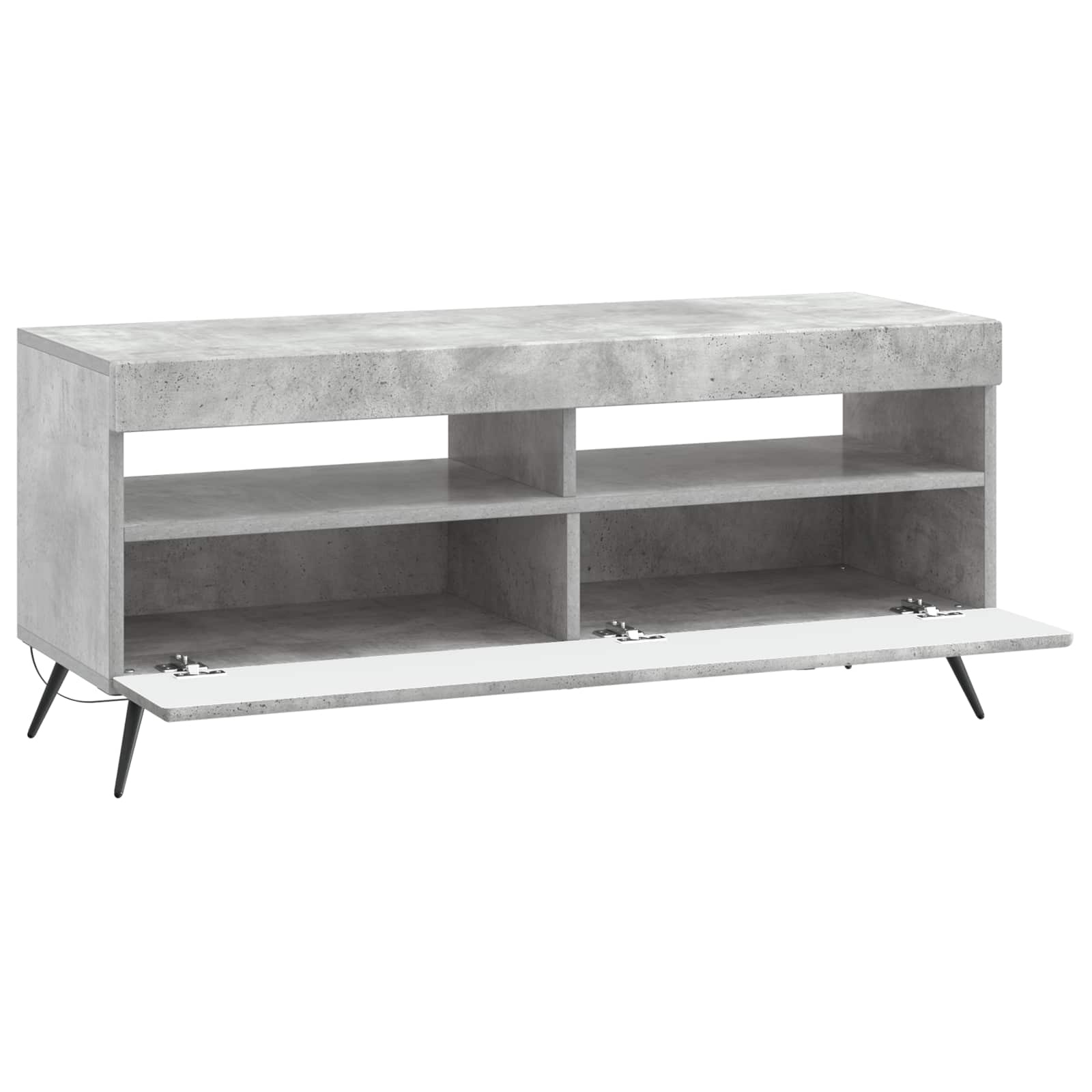 LED tv-meubel Betongrijs Bewerkt hout