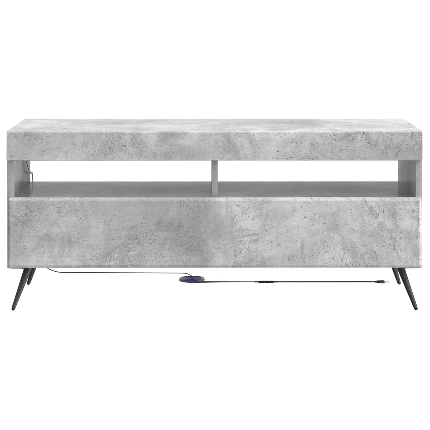 LED tv-meubel Betongrijs Bewerkt hout