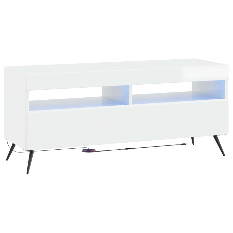 LED tv-meubel Hoogglans Wit Bewerkt hout
