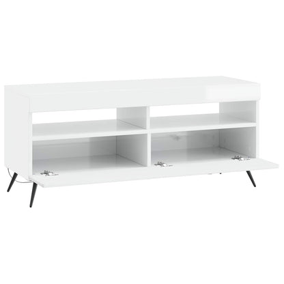 LED tv-meubel Hoogglans Wit Bewerkt hout