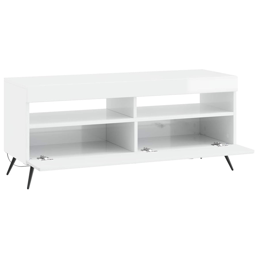 LED tv-meubel Hoogglans Wit Bewerkt hout