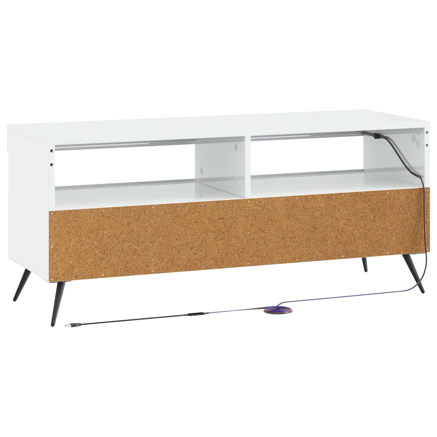 LED tv-meubel Hoogglans Wit Bewerkt hout