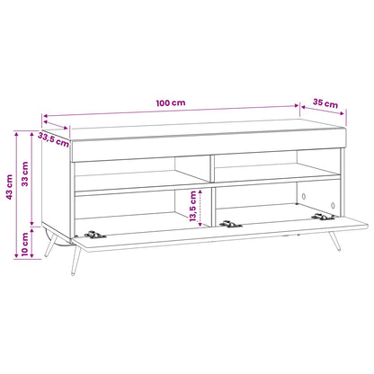 LED tv-meubel Hoogglans Wit Bewerkt hout