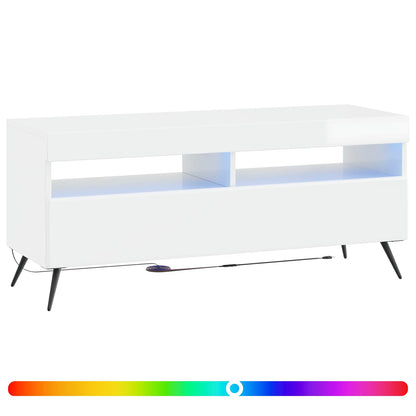 LED tv-meubel Hoogglans Wit Bewerkt hout