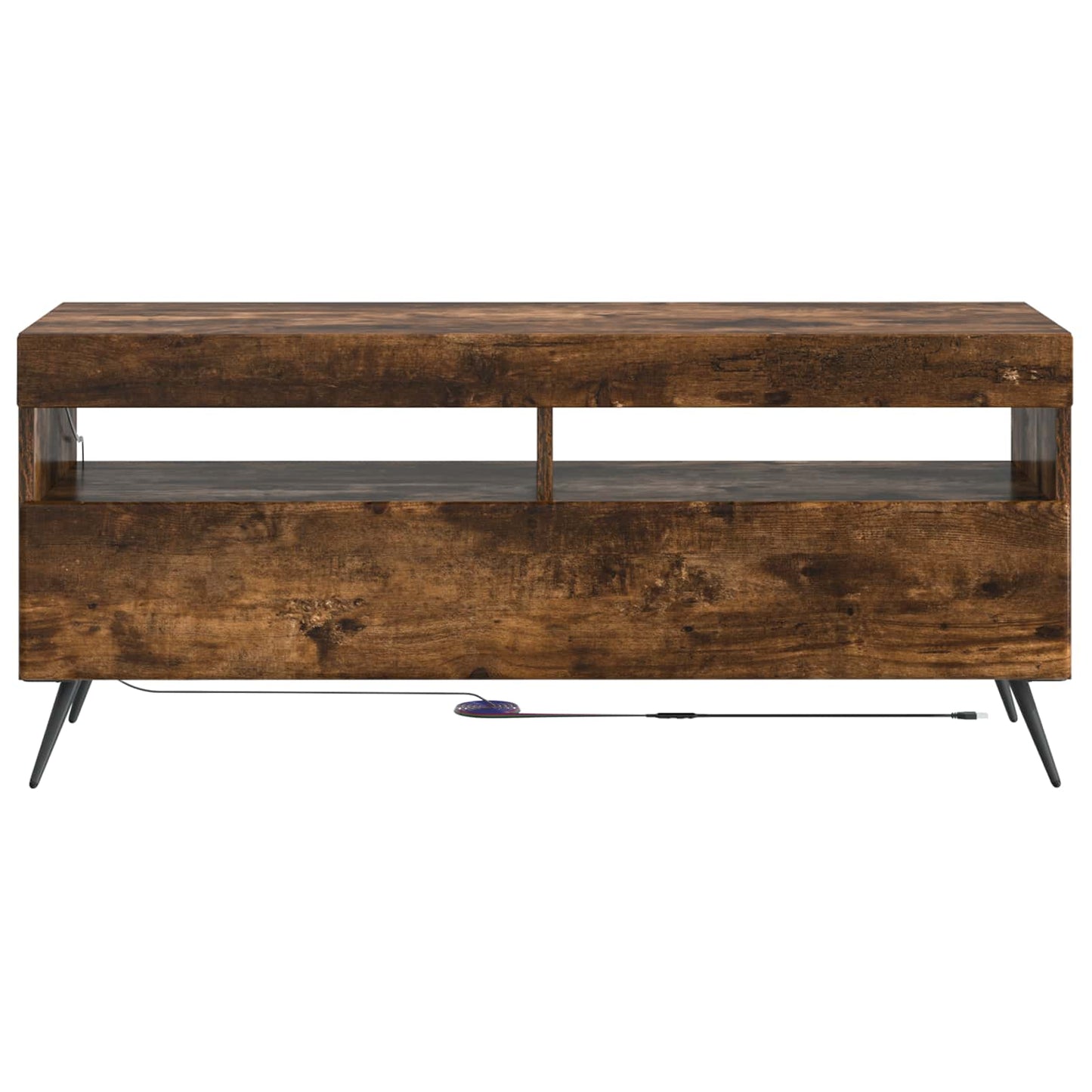 LED tv-meubel Gerookt eiken Bewerkt hout