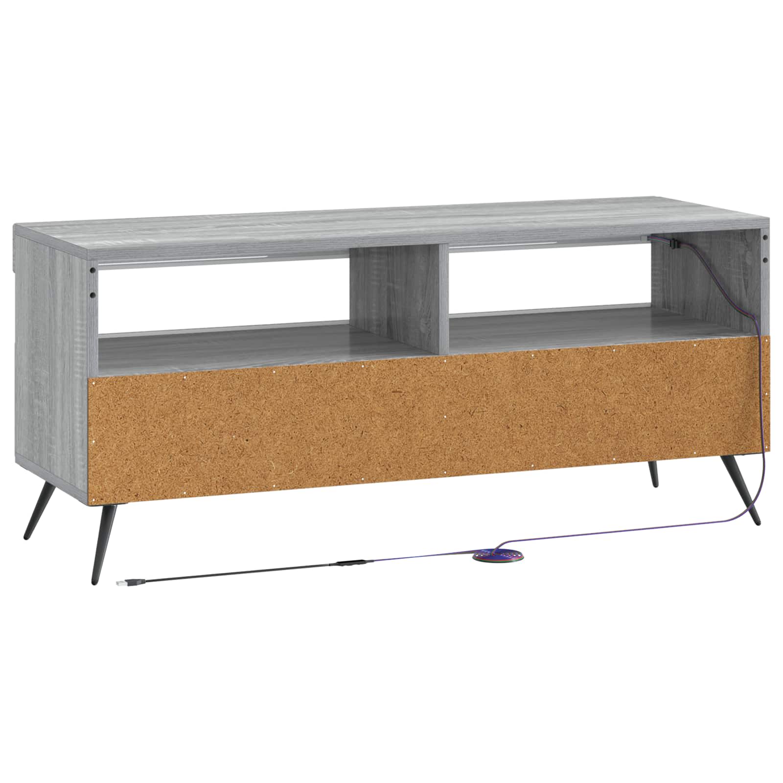 LED tv-meubel Grijs Sonoma Bewerkt hout