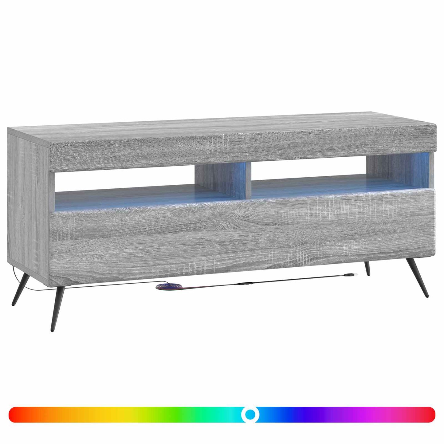 LED tv-meubel Grijs Sonoma Bewerkt hout