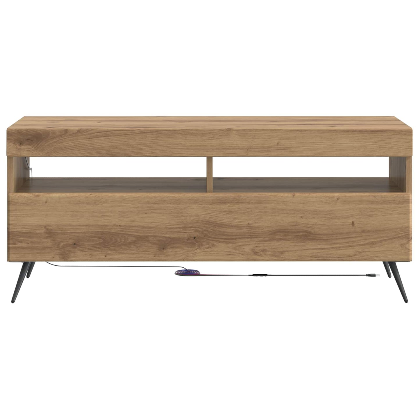 LED tv-meubel Artisanaal eiken Bewerkt hout