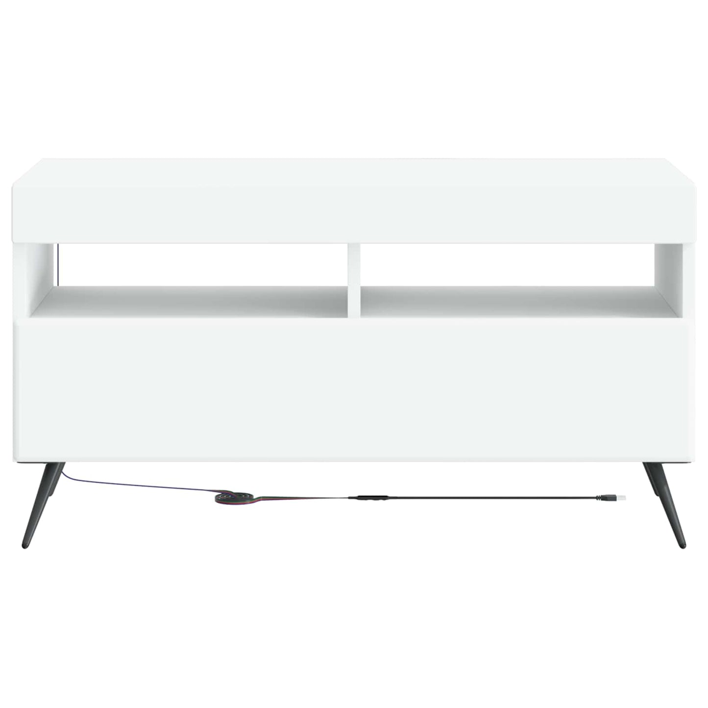 LED tv-meubel Wit Bewerkt hout