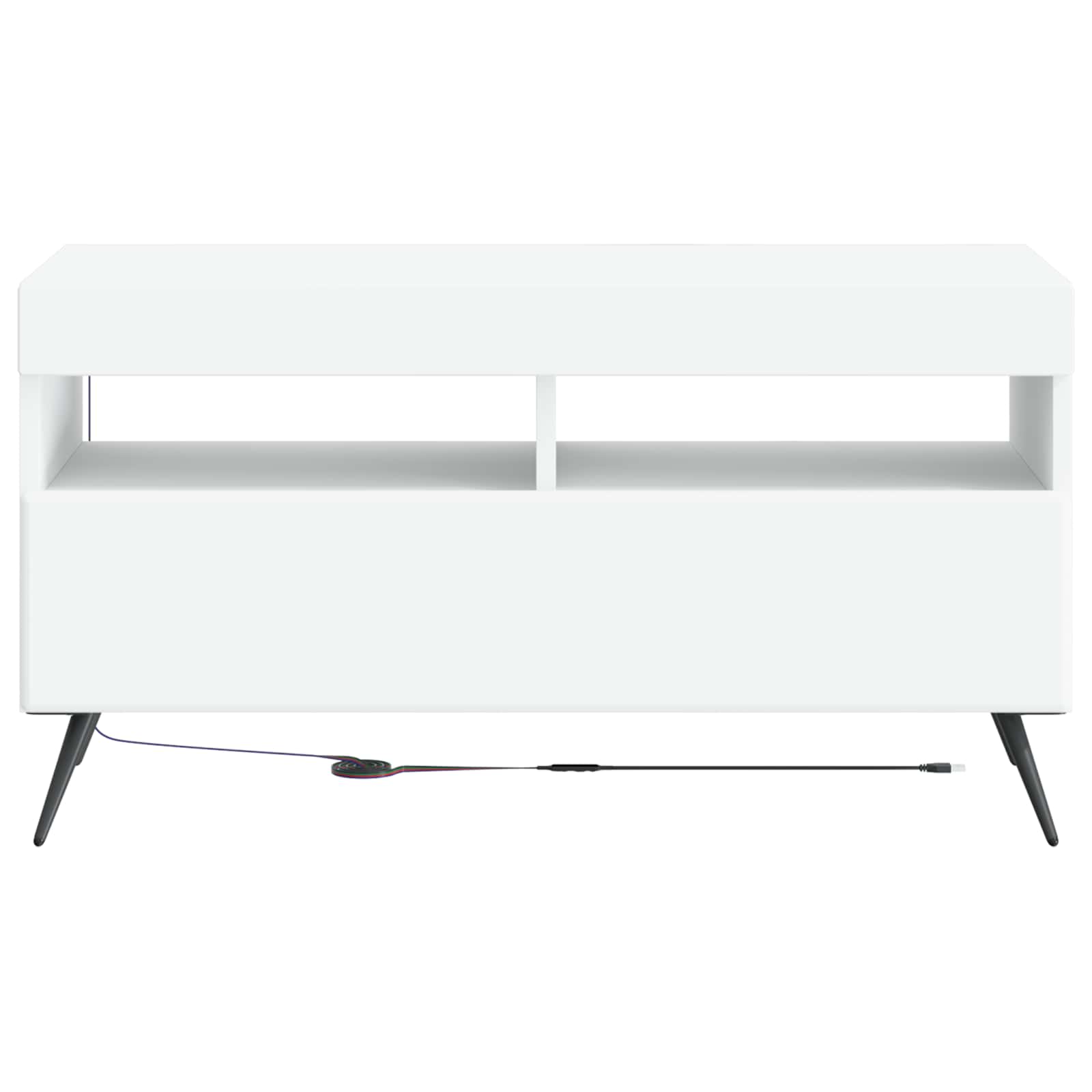 LED tv-meubel Wit Bewerkt hout