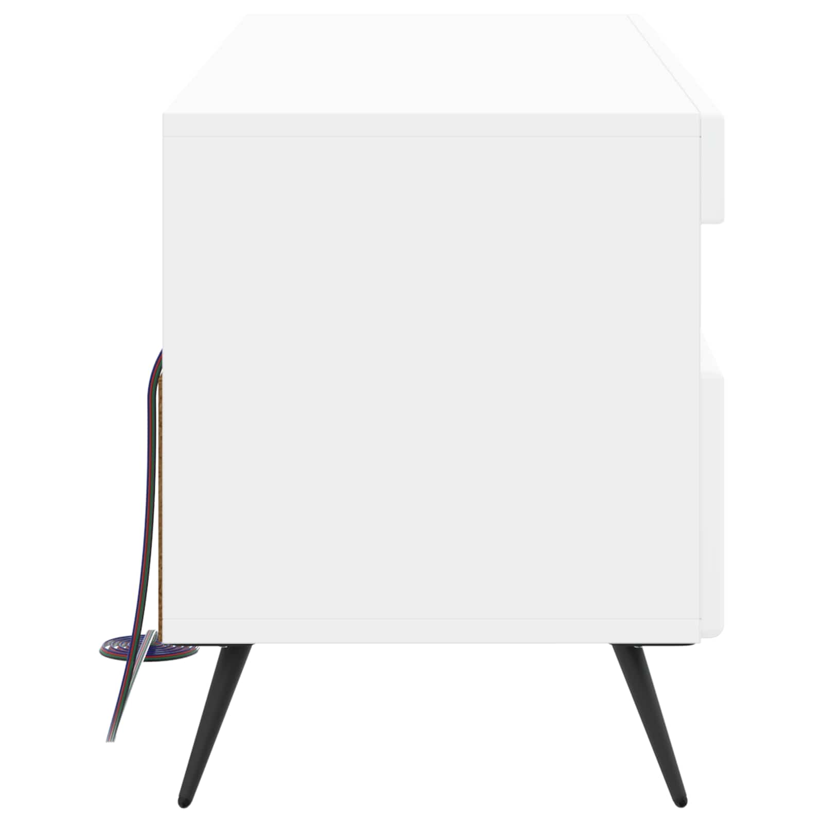 LED tv-meubel Wit Bewerkt hout