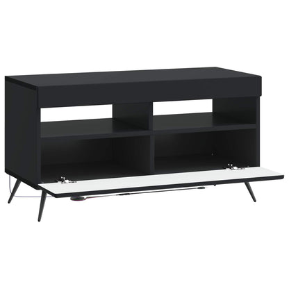 LED tv-meubel Zwart Bewerkt hout