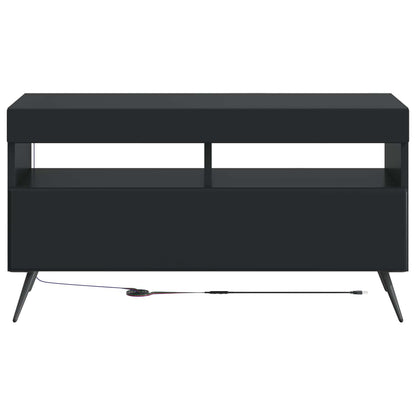 LED tv-meubel Zwart Bewerkt hout