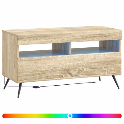 LED tv-meubel Sonoma Eiken Bewerkt hout