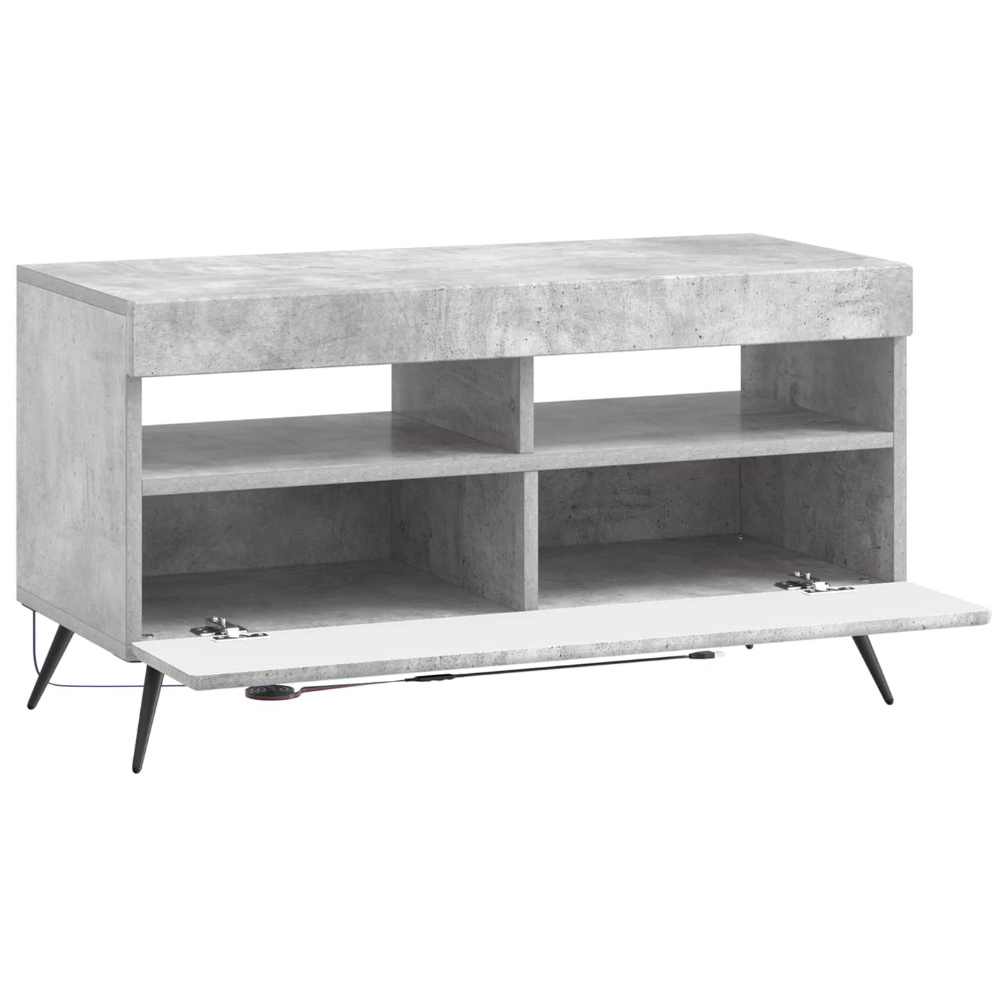 LED tv-meubel Betongrijs Bewerkt hout