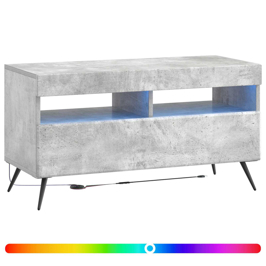 LED tv-meubel Betongrijs Bewerkt hout