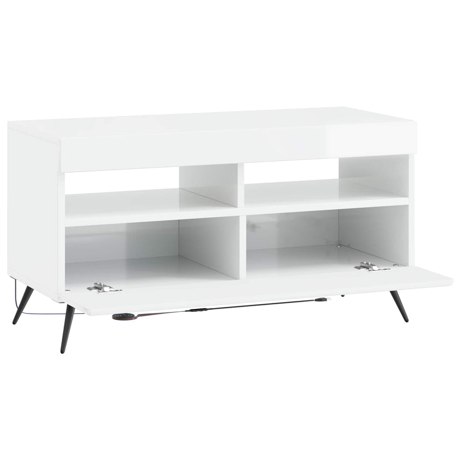 LED tv-meubel BREDA Hoogglans Wit Bewerkt hout