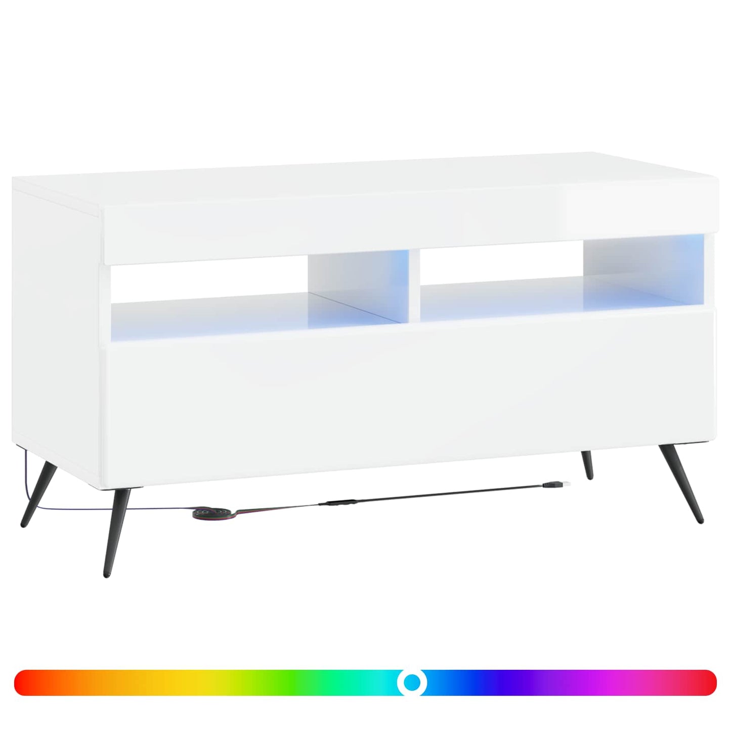 LED tv-meubel BREDA Hoogglans Wit Bewerkt hout