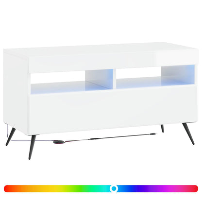 LED tv-meubel BREDA Hoogglans Wit Bewerkt hout