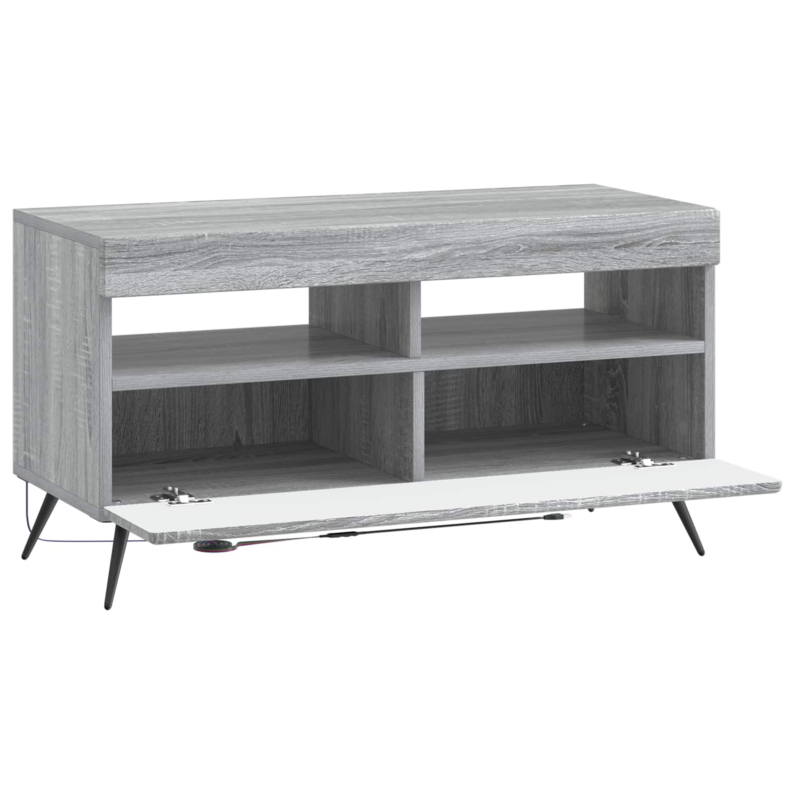 LED tv-meubel Grijs Sonoma Bewerkt hout