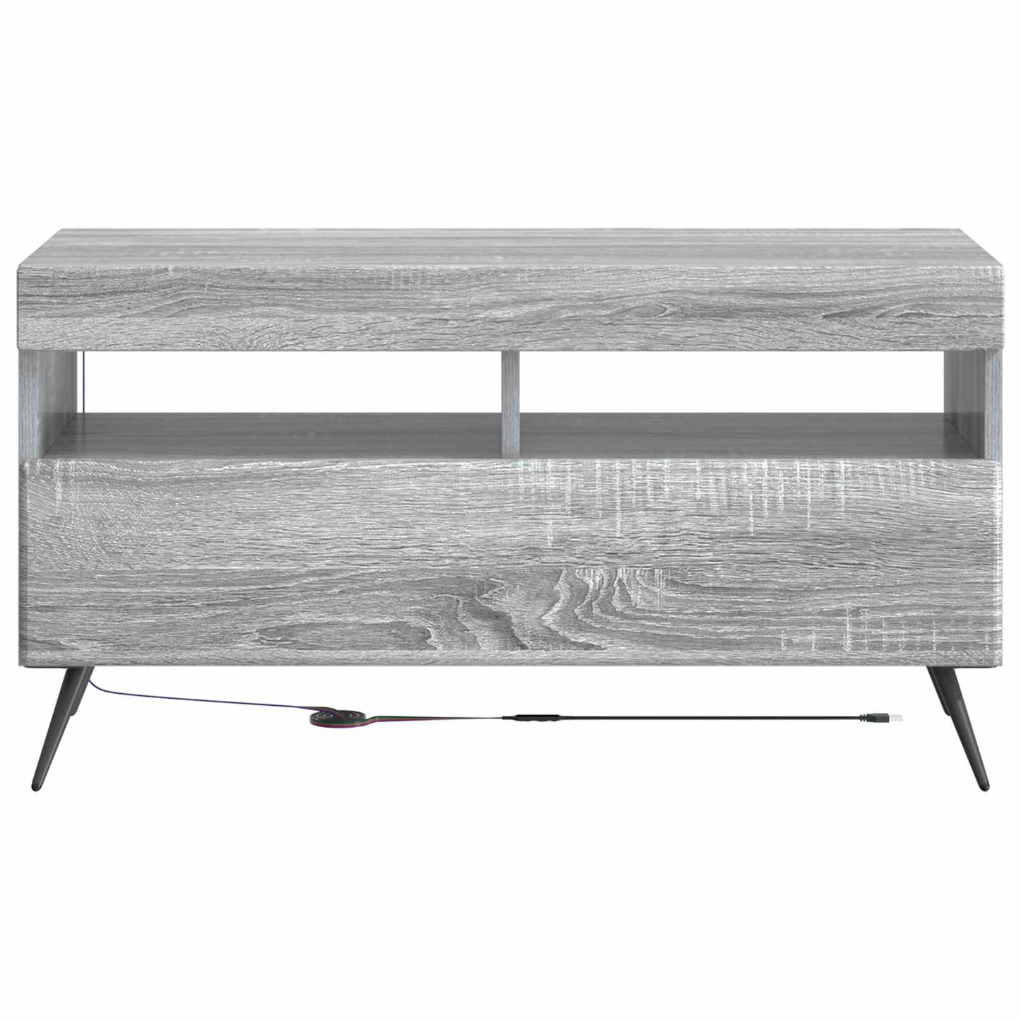 LED tv-meubel Grijs Sonoma Bewerkt hout
