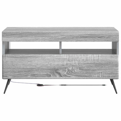 LED tv-meubel Grijs Sonoma Bewerkt hout
