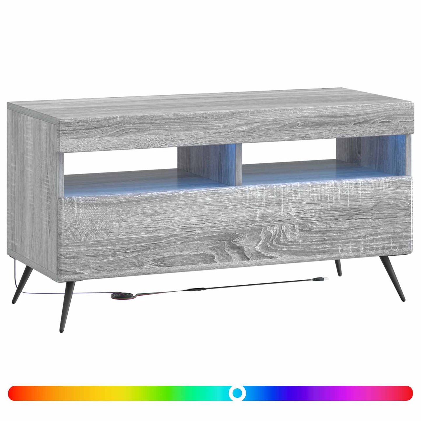 LED tv-meubel Grijs Sonoma Bewerkt hout