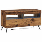 Tv-meubel oud hout bewerkt hout met led