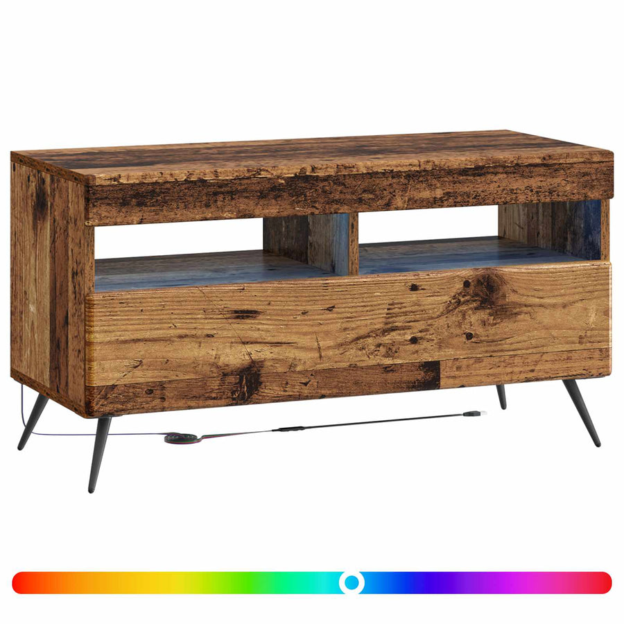 LED tv-meubel Oud hout Bewerkt hout