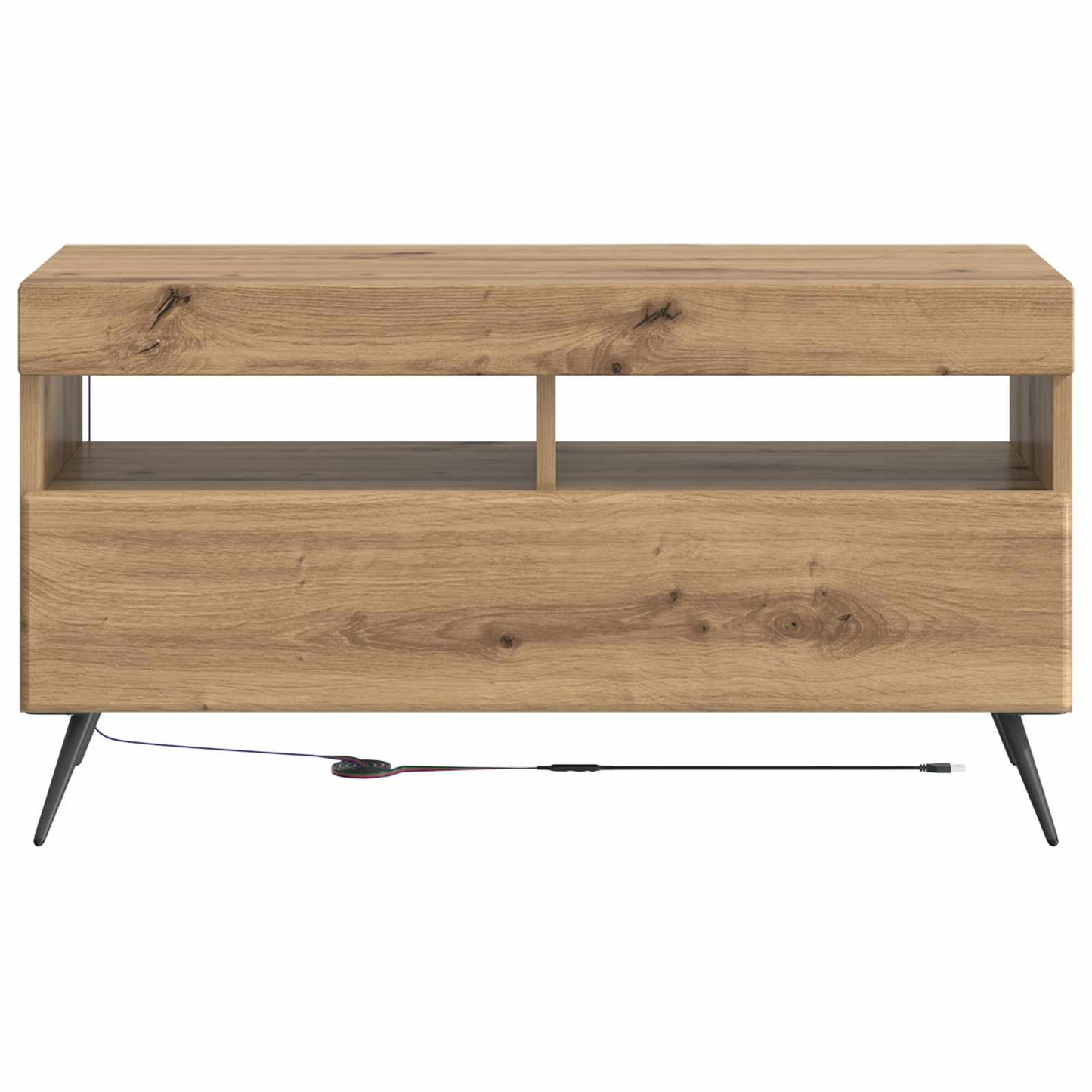 LED tv-meubel Artisanaal eiken Bewerkt hout