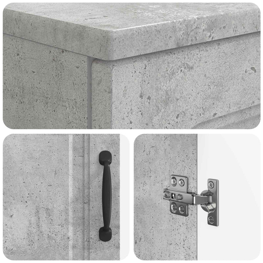 Badkamer wastafelkast UTRECHT Betongrijs 59,5 x 31,5 x 59 cm