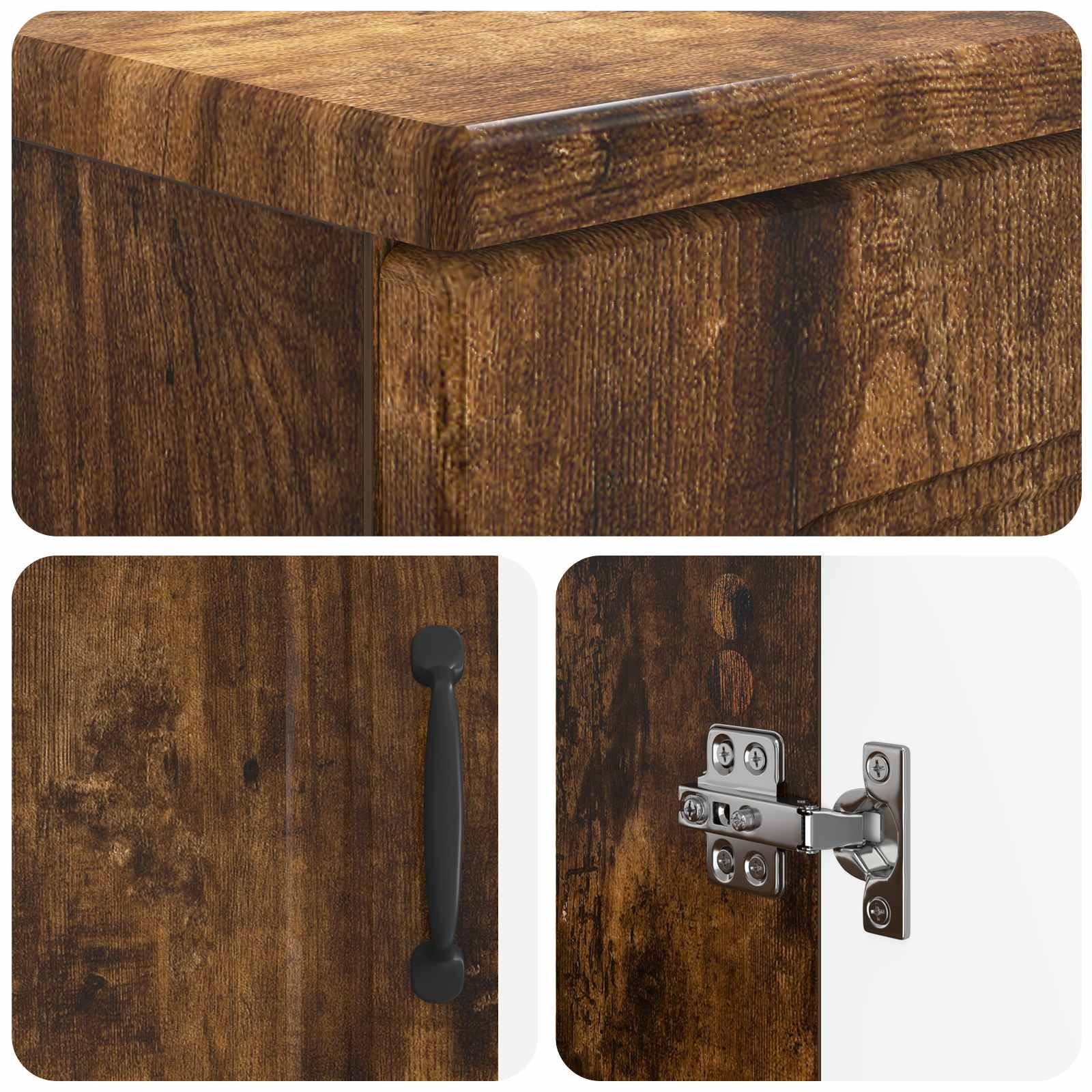 Badkamer wastafelkast UTRECHT Gerookt eiken 59,5 x 31,5 x 59 cm