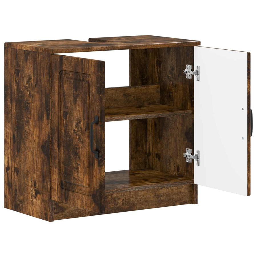 Badkamer wastafelkast UTRECHT Gerookt eiken 59,5 x 31,5 x 59 cm