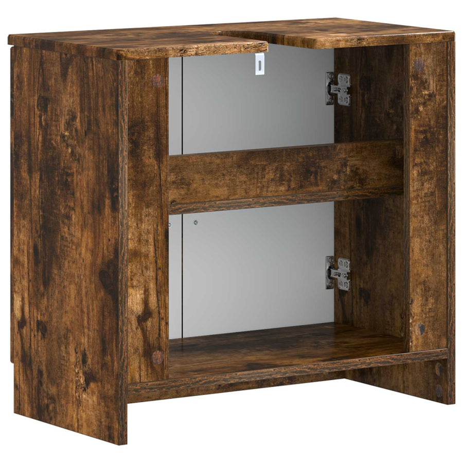 Badkamer wastafelkast UTRECHT Gerookt eiken 59,5 x 31,5 x 59 cm