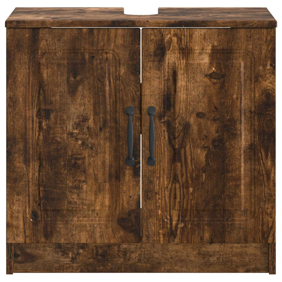 Badkamer wastafelkast UTRECHT Gerookt eiken 59,5 x 31,5 x 59 cm